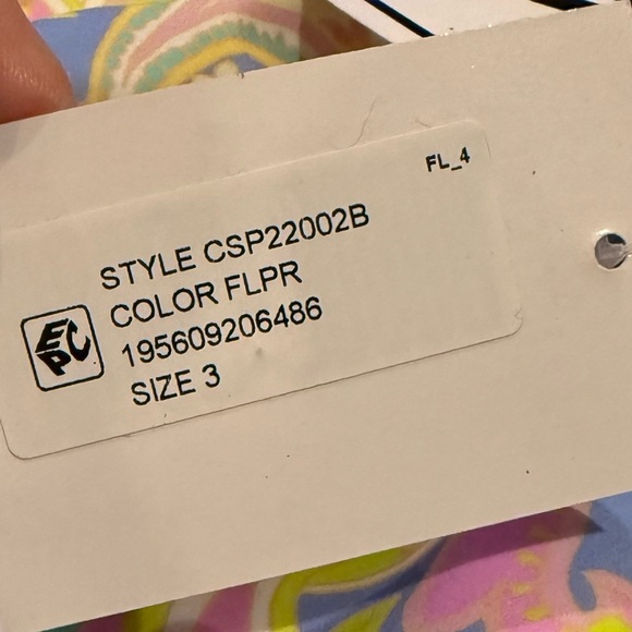 California High Waist Drawstring Full Bottom Pastel Paisley Swim Separate Size 3 - Picture 4 of 16